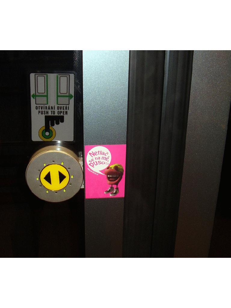 T-Mobile Czech Republic Mouth Walk campaign sticker on tram | Radovan Grezo